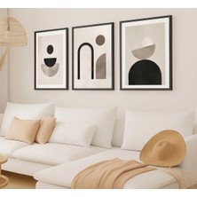 Voba Store 3 Parça Çerçeve Görünümlü Soyut Tablo Seti -93