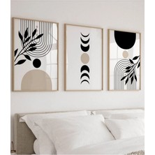 Voba Store 3 Parça Minimal Mdf Baskı Çerçeve Görünümlü Tablo Seti/duvar Dekoru