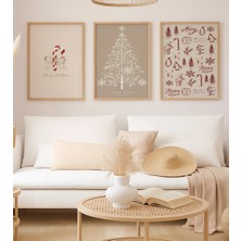 Voba Store 3 Adet Yılbaşı Temalı Çerçeve Görünümlü Mdf Tablo Seti -131