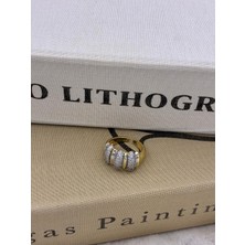 Hedef Bijuteri Gold Renk Zirkon Taşlı Özel Seri Ayarlanabilir Pirinç Yüzük T4/1