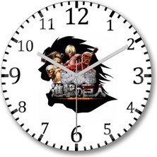 Attack On Titan Temalı Şık Duvar Saati, Gerçek Cam Yüzeyli Dekoratif Ürün