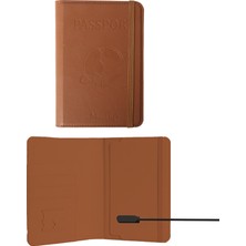 Micflip K02 Ios Cihazlar Için Findmy Özellikli Pasaport Kart ve Sim Bölmeli Deri Cüzdan Kahverengi