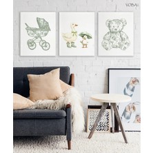 Voba Store 3 Parça Çocuk Odası Ayıcık Mdf Tablo