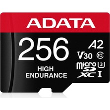 Adata 256 GB High Endurance Microsdxc 4K U3 V30 A2 Hafıza Kartı