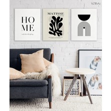 Voba Store 3 Parça Dekoratif Minimalist Tablo Seti