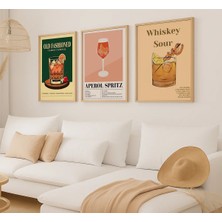 Voba Store 3 Parça Çerçeve Görünümlü Kokteyl Mdf Tablo Seti 97-Bej