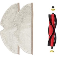 Dijitaldepodan Roborock s5 Max Aksesuar Seti 2 adet tam yüzeyli fiber mop bezi 1 adet ana fırça