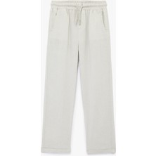 Koton Keten ve Viskon Karışımlı Beli Bağcıklı Rahat Kesim Basic Pantolon