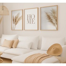 Voba Store 3 Parça Bohem Temalı Pampas Mdf Tablo Seti 89