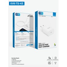 KVK Teknik Servis 25W Type-C Pd Hızlı Şarj Başlığı 3.4A Destekli