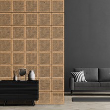 Makta ® Perde Paravan | Lazer Kesim Ahşap Sarkıt Seperatör, 4'lü Panel Levha Seti