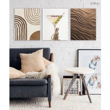 Voba Store 3 Parça Modern Kokteyl Dekoratif Tablo Seti