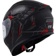 Givi 50.x Arachno Mat Siyah Gri Kırmızı Kask
