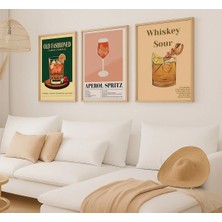 Voba Store 3 Parça Çerçeve Görünümlü Kokteyl Mdf Tablo Seti 97-Bej