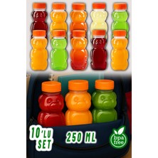 PremiumPort Şeffaf Plastik Pet Şişe - Okul, Piknik, Meyve Suyu, Smoothie, Detoks, Ginger
