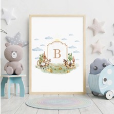 Voba Store Kişiselleştirilebilir Çocuk Odası Harfli Çerçeve Görünümlü Mdf Tablo-57
