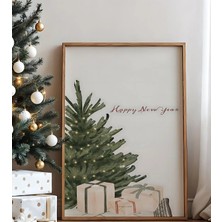 Voba Store Yılbaşı Çam Ağacı Temalı Çerçeve Görünümlü Mdf Tablo-3