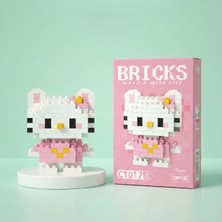 Margo Toys Bricks 3D Puzzle Yapı Blokları Seti - Pembe Hello Kitty