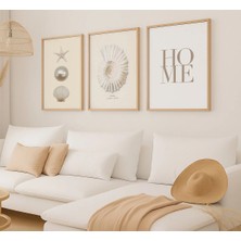 Voba Store 3 Parça Home Yazılı Ççerçeve Görünümlü Mdf Tablo Seti-64
