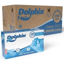 Şeylişeyler - Dolphin Mavi Nitril Muayene Eldiveni Pudrasız - M Beden - 20 Kutu