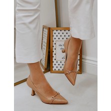 Erva'nın Butiği Nude Cilt (Mosscross) Toka Detay Kadın Stiletto