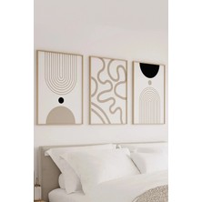 Voba Store 3 Parça Vobastore Çerçeve Görünümlü Dekoratif Modern Mdf Tablo Seti