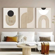 Voba Store Voba 3 Parça Çerçeve Görünümlü Modern Minimal Mdf Tablo Seti/duvar Dekoru-Yeni55