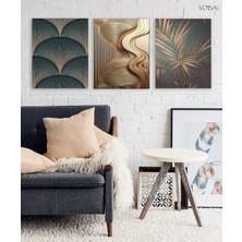 Voba Store 3 Parça Şık Mdf Dekoratif Tablo Seti