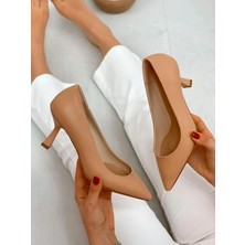 Erva'nın Butiği Bej Cilt (Freda) Kadın Stiletto