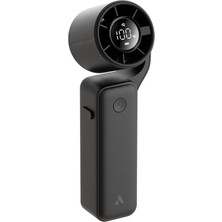 Aecooly PF04 Dijital LED Göstergeli 5 Kademeli Portatif Soğutucu El Fanı Siyah