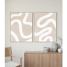 Voba Store Voba 2 Parça Minimal Çerçeve Görünümlü Mdf Tablo Seti-Ikili44