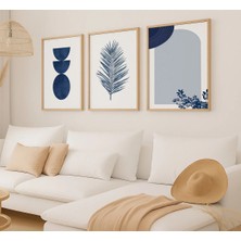 Voba Store 3 Parça Soyut Temalı Çerçeve Görünümlü Mdf Tablo Seti 94-1 Bej