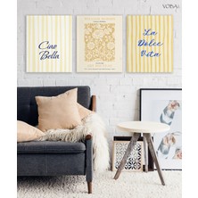 Voba Store 3 Parça Ciao Bella Mdf Dekoratif Tablo Seti