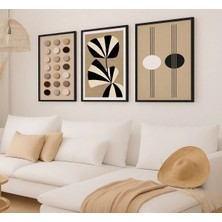 Voba Store 3 Parça Modern Çerçeve Görünümlü Dekoratif Mdf Baskı Tablo Seti / Duvar Dekoru -133
