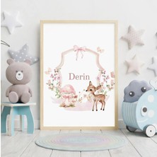 Voba Store Voba Kişiselleştirilmiş Çocuk Odası Özel Isimli Çerçeve Görünümlü Mdf Tablo-94