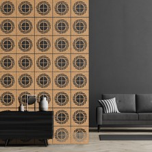 Makta ® Perde Paravan | Lazer Kesim Ahşap Sarkıt Seperatör, 4'lü Panel Levha Seti