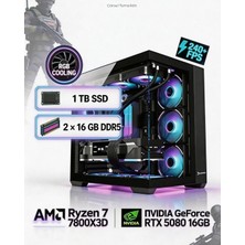 Tekden Bilgisayar Amd Ryzen 7 7800X3D | 2 x 16 GB Ddr5 | 5080 16 GB | 1 Tb SSD Gamıng Pc