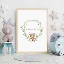 Voba Store Kişiselleştirilmiş Çocuk Odası Isimli Ayı Temalı Çerçeve Görünümüne Sahip Mdf Tablo-72