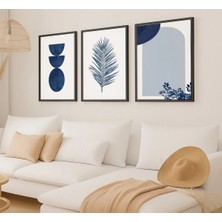Voba Store 3 Parça Soyut Temalı Çerçeve Görünümlü Mdf Tablo Seti -94 Siyah