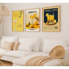 Voba Store 3 Parça Bar Temalı Çerçeve Görünümlü 98-1 Bej