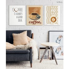 Voba Store 3 Parça Mdf Kahve Tablo Seti