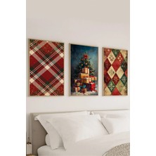 Voba Store 3 Parça Yılbaşı Temalı Çerçeve Görünümlü Mdf Tablo SETI-125