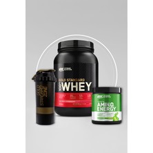 Optimum Nutrition 100% Whey Gs Çilek Aromalı 900G 30 Servis-On Amino Energy Limon & Lime 270G 30 Servis 2'li Set