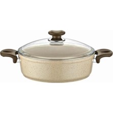 PremiumPort Granite Gold Tencere 30 Cm, Dayanıklı ve Şık Mutfak Gereçleri