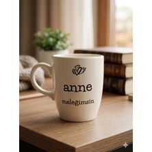 Palto Tasarım Anne Meleğimsin Krem Oval Kupa - Hediyelik Kupa Fincan Mug