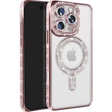 TeknoKapsül Iphone 16 Kılıf Joke Simli Magneticsafe Kılıf - Pembe