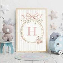 Voba Store Voba- Kişiselleştirilmiş Baş Harfli Çocuk Odası Çerçeve Görünümlü Tablo Mdf Tablo-81