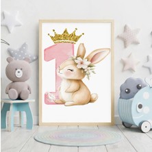 Voba Store Voba Bir Yaş Doğumgünü Tablosu, Çerçeve Görünümlü Çocuk Odası Tablosu -89