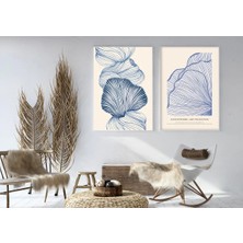 Voba Store Iki Parça Mavi Temalı Modern Tablo Seti