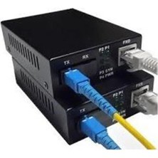 Teldata Media Converter Single Mode 10-100-1000 20 Km Dual Sc 2 Li Paket Set